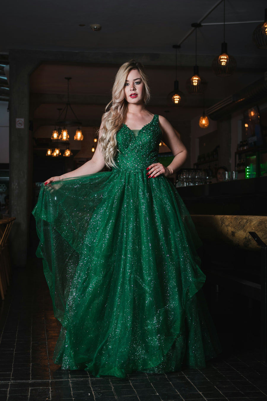 Robe Émeraude – Emerald sparkle